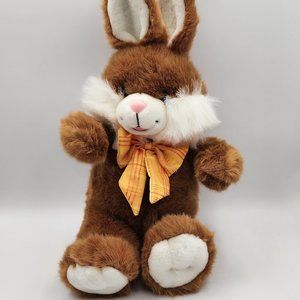 Vintage 1999 KIDS OF AMERICA Brown White Bunny Rabbit Stuffed Plush 16" Easter